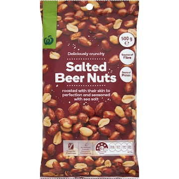 Woolworths Salted Beer Nuts 500g