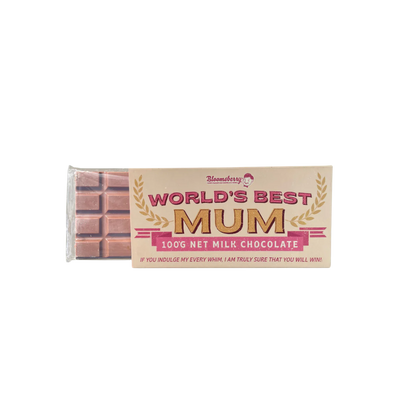World's Best Mum Milk Chocolate Block 100g