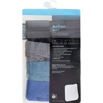 Bonds Mens Action Brief Medium Assorted 4 pack