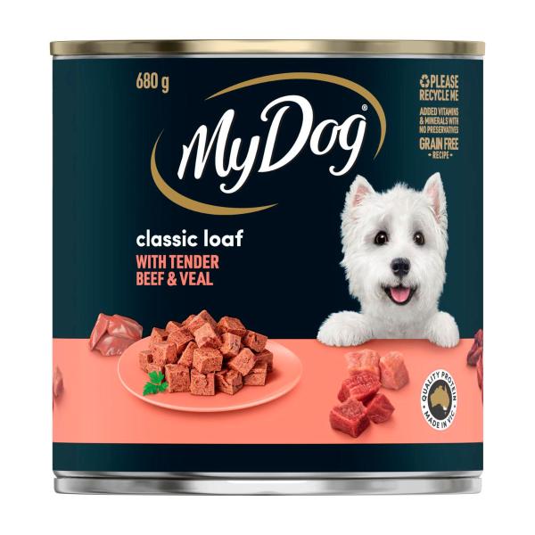 MY DOG WET DOG FOOD CLASSIC LOAF WITH TENDER BEEF & VEAL CAN 680G
