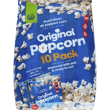 Woolworths Original Popcorn 20g x 10 pack