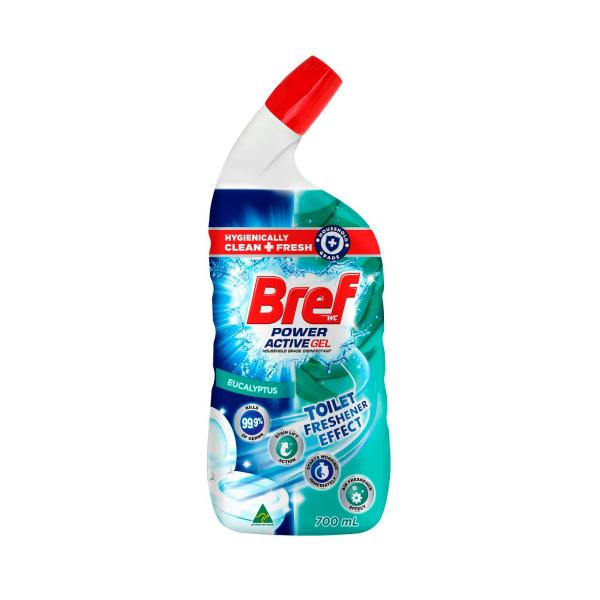 BREF POWER ACTIVE TOILET CLEANER GEL EUCALYPTUS 700ML