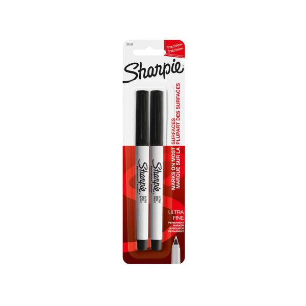 SHARPIE PERMANENT MARKERS ULTRA FINE TIP 2PK
