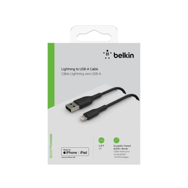 BOOSTCHARGE LIGHTNING TO USB-A CABLE- 1M - BLACK