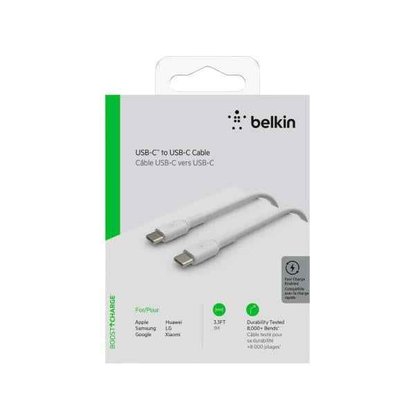 BOOSTCHARGE USB-C TO USB-C CABLE- 1M - WHITE