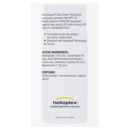 Neutrogena® Ultra Sheer Fluid Facial Sunscreen SPF50 40mL - GimmeNow