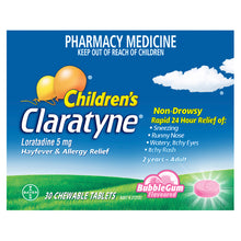 Claratyne Children's Hayfever & Allergy Relief Bubblegum Flavoured Chewable Tablets 30 Tablets