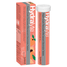 Hydralyte Peach Crush Flavoured Electrolyte 20 Effervescent Tablets