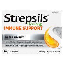 Strepsils Herbal Immune Support Honey Lemon 16 Lozenges