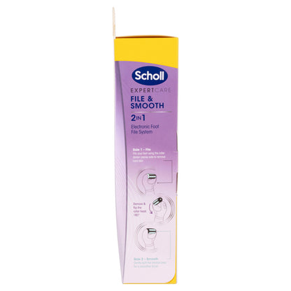 Scholl ExpertCare File & Smooth 2 in 1 Electronic Foot File System 1 Each