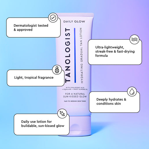 TANOLOGIST Hydrating Daily Glow Medium to Dark Gradual Tan Lotion 250mL - GimmeNow