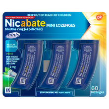 Nicabate Mini Lozenges Nicotine 2mg Regular Strength Mint 60 Lozenges