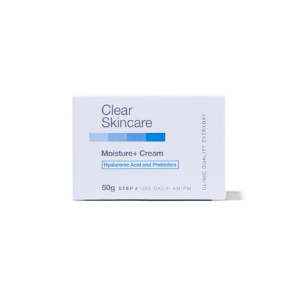 Clear Skincare Moisture+ Cream with Hyaluronic Acid and Prebiotics 50g