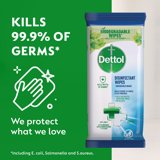 Dettol Multipurpose Disinfectant Wipes Fresh Household Grade 110 Pack