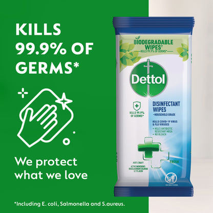 Dettol Multipurpose Disinfectant Wipes Fresh Household Grade 110 Pack