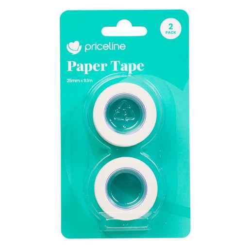 Priceline Paper Tape 25mm x 9.1m 2 Pack