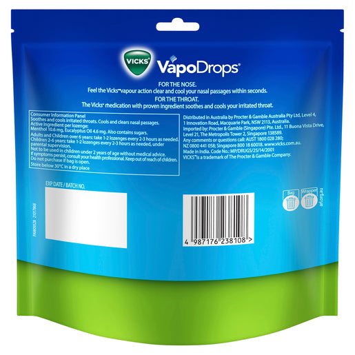 Vicks VapoDrops Original Menthol 70 Lozenges