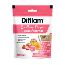 Difflam Soothing Drops + Immune Support Strawberry Flavour 20 Pack