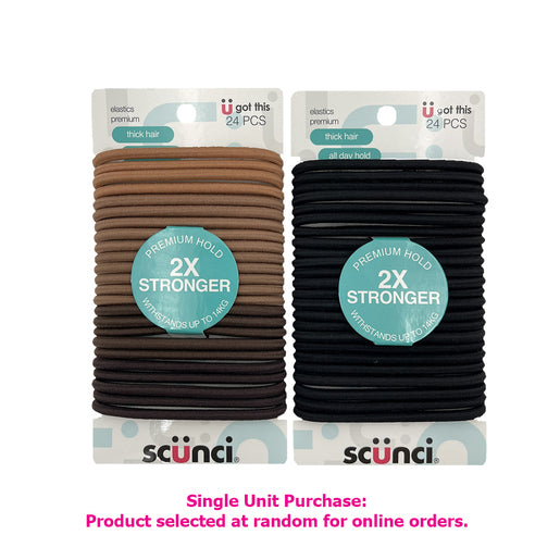 Scunci Elastics Strong Thick Hair 24 Pack