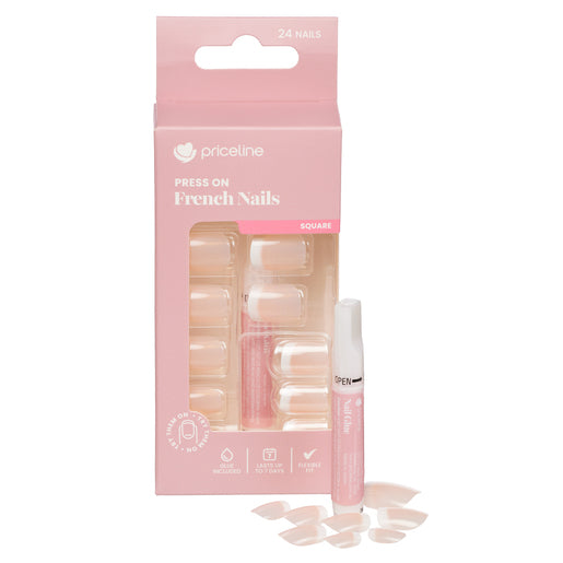 Priceline Square Press On French Nails - En Francais 1 Kit - GimmeNow
