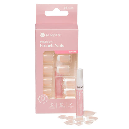Priceline Square Press On French Nails - En Francais 1 Kit - GimmeNow