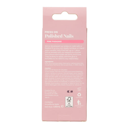 Priceline Almond Press On Polished Nails - Pink Paradise 1 Kit - GimmeNow
