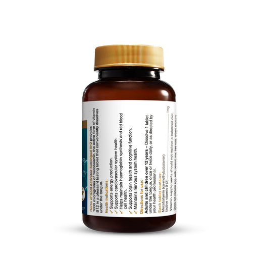 Herbs of Gold Activated Sublingual B12 75 Tablets
