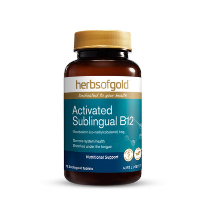 Herbs of Gold Activated Sublingual B12 75 Tablets