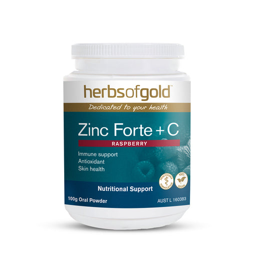 Herbs of Gold Zinc Forte + C Raspberry 100g