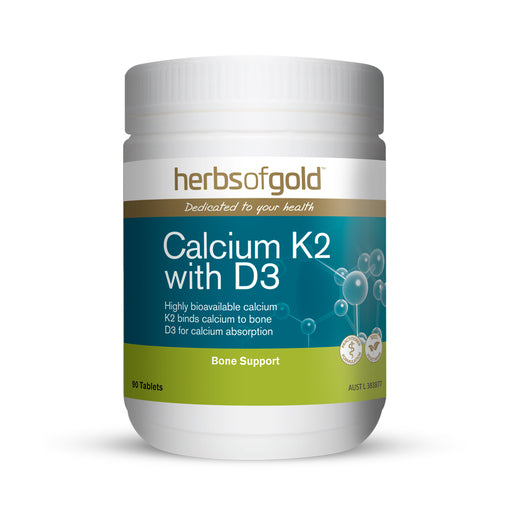 Herbs of Gold Calcium K2 with D3 90 Tablets