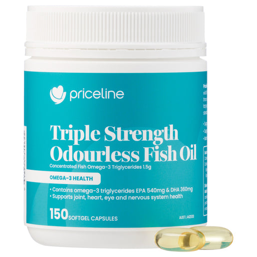 Priceline Triple Strength Ordourless Fish Oil 150 Capsules