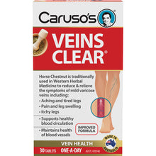 Caruso's Natural Health Veins Clear 30 Tablets