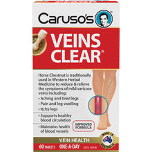 Caruso's Natural Health Veins Clear 60 Tablets