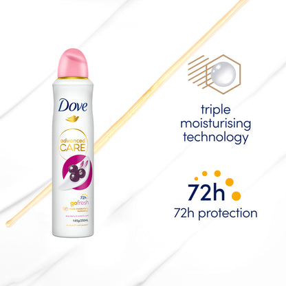 Dove Advanced Care 72h Go Fresh Anti-Perspirant Acai Berry & Waterlily Scent 250mL