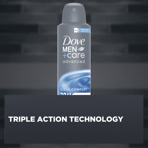 Dove Men+ Care Advanced Clean Comfort 72H Anti-Perspirant 1/4 Moisturising Cream 250mL