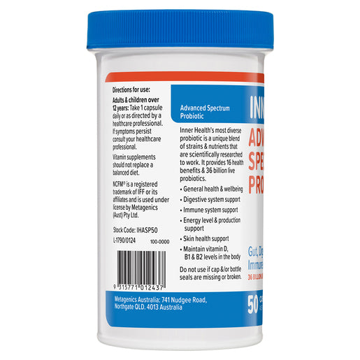 INNER HEALTH Advanced Spectrum Probiotic 50 Capsules