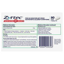 Zyrtec Cetirizine 10mg 80 Mini Tablets - GimmeNow