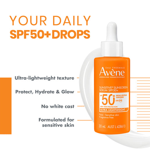 Avène Sunsitive Sunscreen Serum SPF 50+ 30mL