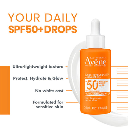 Avène Sunsitive Sunscreen Serum SPF 50+ 30mL