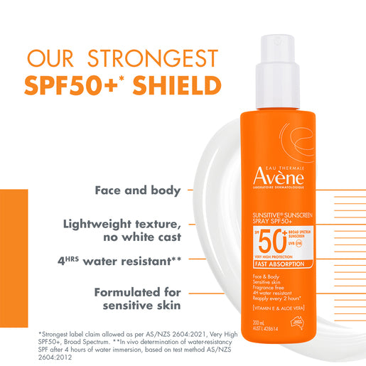 Avène Sunsitive Sunscreen Spray SPF 50+ 200mL