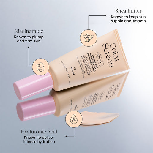 GEM Solar Screen SPF 50+ Mineral Zinc Hydrating Face Sunscreen Lotion 50mL