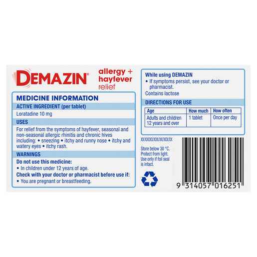 Demazin Allergy + Hayfever Relief Non-Drowsy 80 Tablets