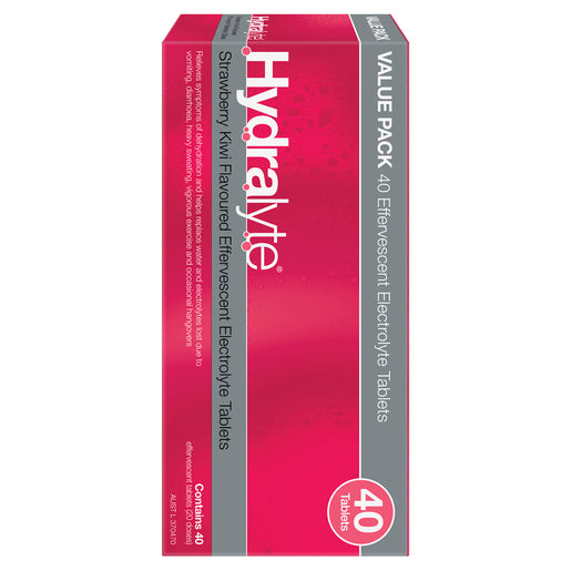 Hydralyte Strawberry Kiwi Flavoured Effervescent Electrolyte 40 Effervescent Tablets - GimmeNow