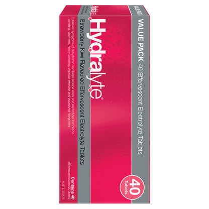Hydralyte Strawberry Kiwi Flavoured Effervescent Electrolyte 40 Effervescent Tablets - GimmeNow