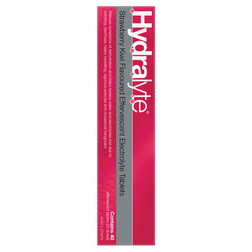 Hydralyte Strawberry Kiwi Flavoured Effervescent Electrolyte 40 Effervescent Tablets - GimmeNow