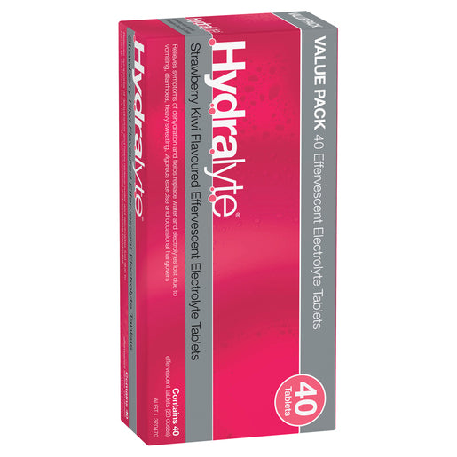 Hydralyte Strawberry Kiwi Flavoured Effervescent Electrolyte 40 Effervescent Tablets - GimmeNow