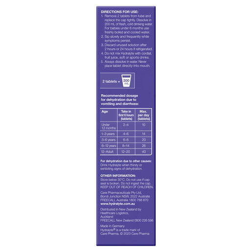 Hydralyte Passionfruit Kiwi Flavoured Effervescent Electrolyte 20 Effervescent Tablets - GimmeNow