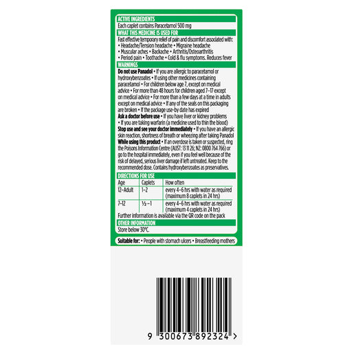 Panadol Optizorb Paracetamol 500mg 16 Caplets - GimmeNow