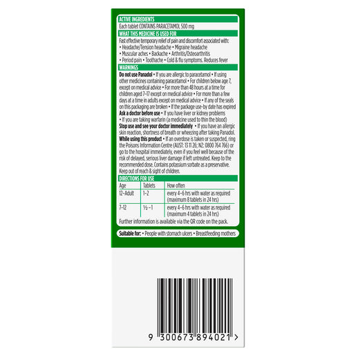 Panadol Paracetamol 500mg 16 Tablets - GimmeNow