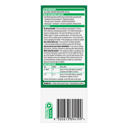 Panadol Paracetamol 500mg 48 Tablets - GimmeNow